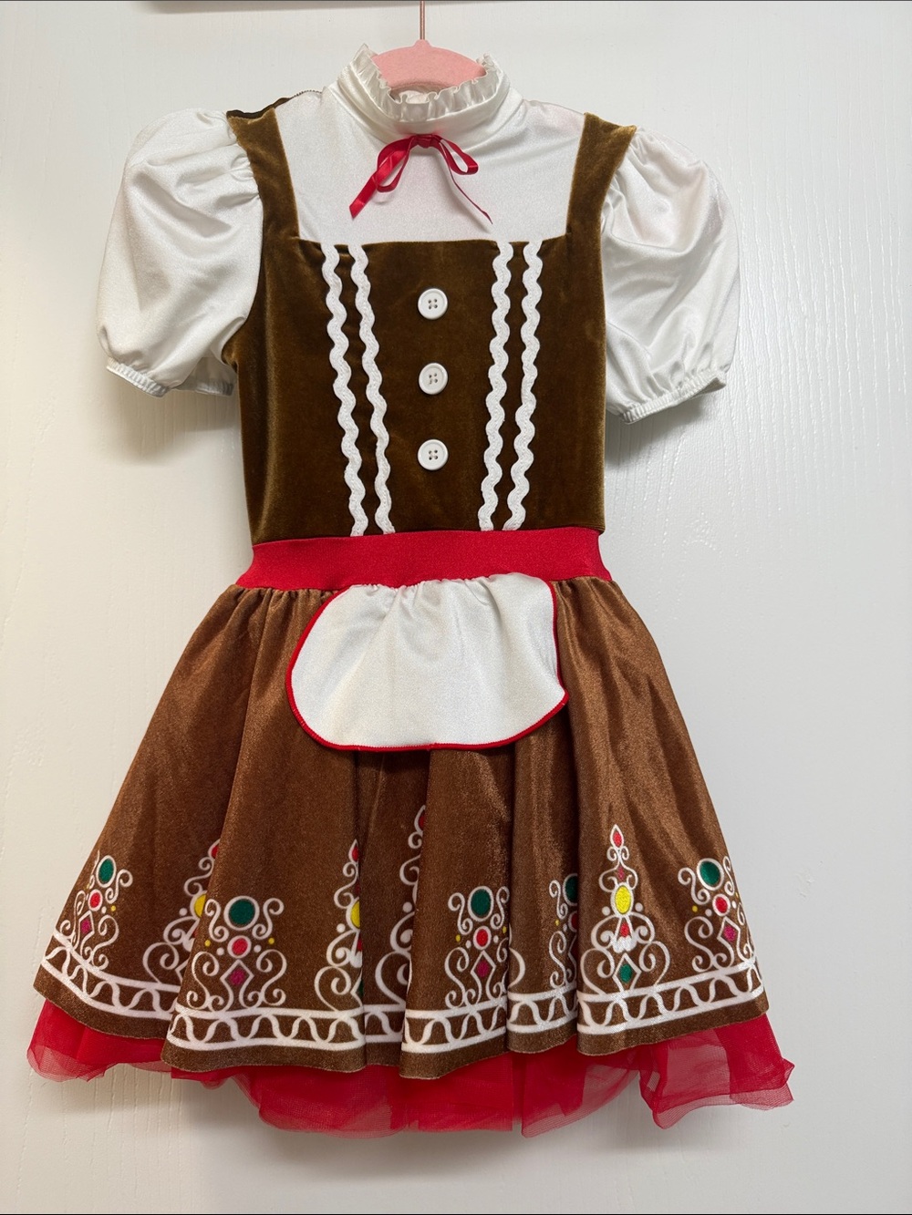 Weissman Brown, White & Red Girls Gingerbread Dance Costume